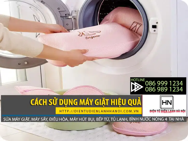 Để sử dụng máy giặt hiệu quả nên phân loại quần áo, dùng túi giặt cho loại quần áo dễ rách